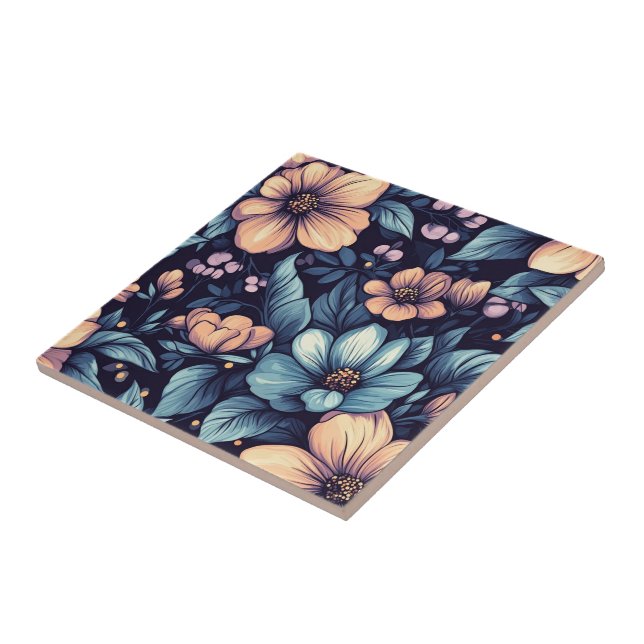 Modern Floral Rose Ceramic Tiles  For Bathroom Wal (Side)