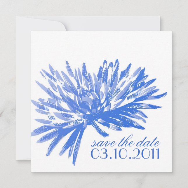 Modern Floral Save the Date Cards (Front)