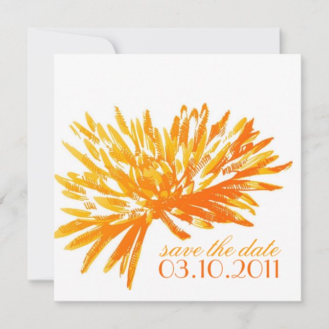 Modern Floral Save the Date Cards (Front)