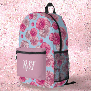 Modern Floral Shades of pastel pink Girly Printed Backpack