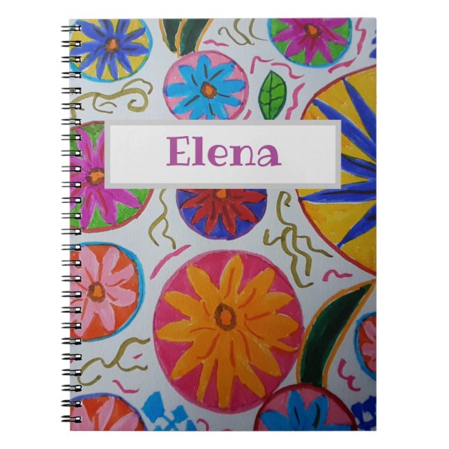 Modern Floral Spiral Notebook (Front)