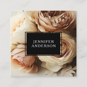 Modern floral square business card