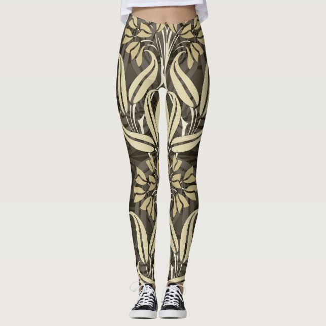 Modern Floral Stylish Pattern Leggings (Front)