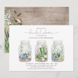 Modern Floral Terrarium Fiesta Bridal Shower Invitation