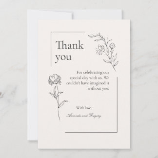 Modern Floral Thank You Card