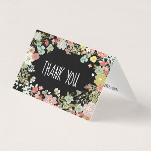 Modern Floral Thank You Wedding Tent Cards