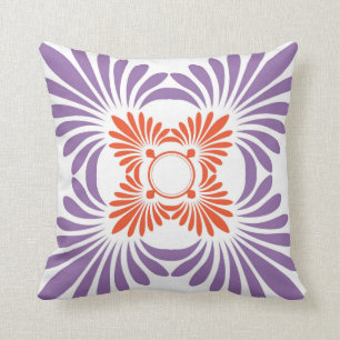 Modern Floral Throw Pillows:Purple Red Cushion