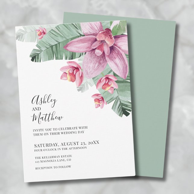 Modern Floral Tropical Wedding Invitation (Modern Floral Tropical Wedding Invitation)