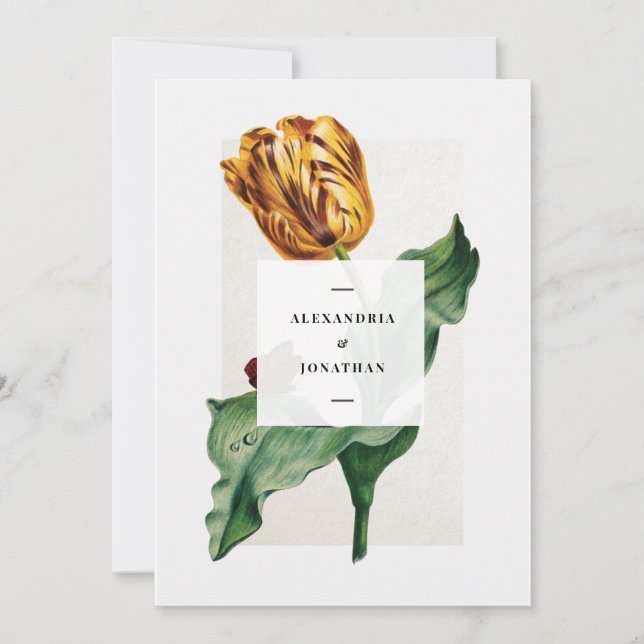 Modern Floral Tulip Wedding  Invitation (Front)