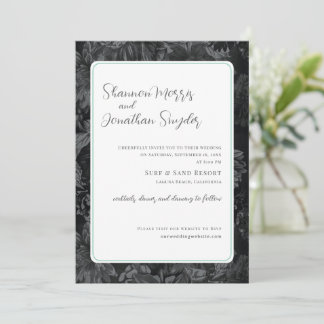 Modern Floral Wallpaper Wedding Invitation