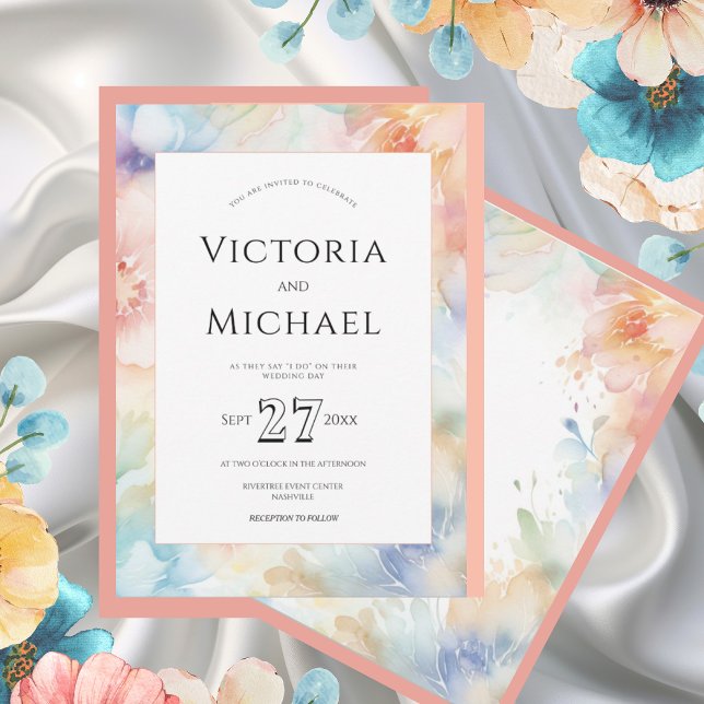 Modern Floral Watercolor Abstract Wedding Template (Creator Uploaded)