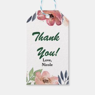 Modern Floral Watercolor Bridal Shower Chic Favour Gift Tags