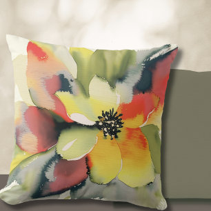 Modern Floral Watercolor Cushion