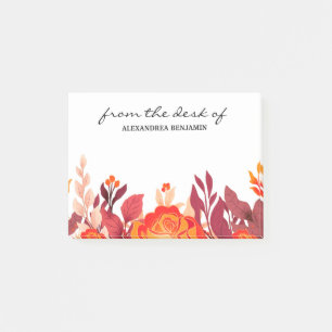 Modern Floral Watercolor Elegant Flowers Custom Post-it Notes