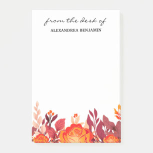 Modern Floral Watercolor Elegant Flowers Custom   Post-it Notes