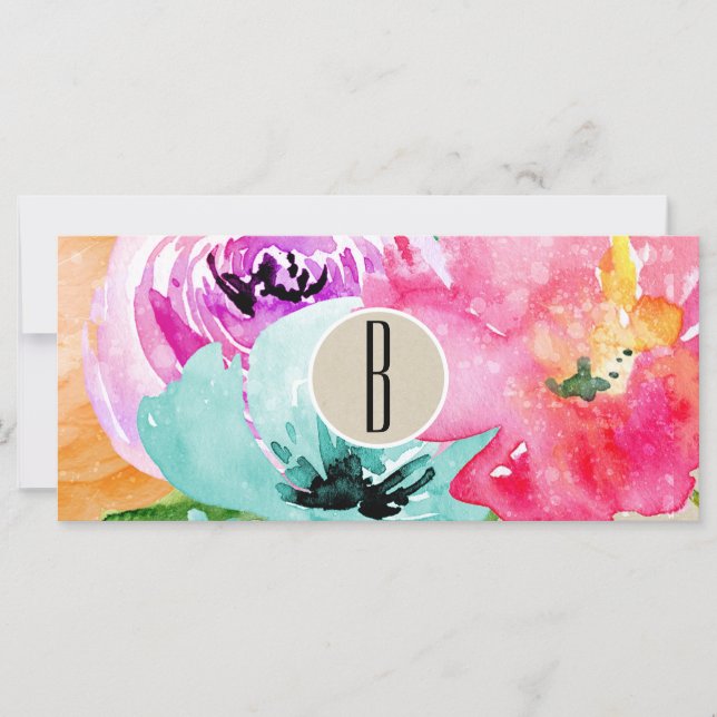 Modern Floral Watercolor Kraft Gift Certificate (Front)