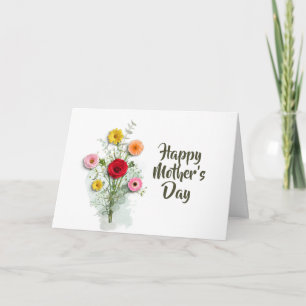 Modern Floral Watercolor Mothers Day Personalised Card