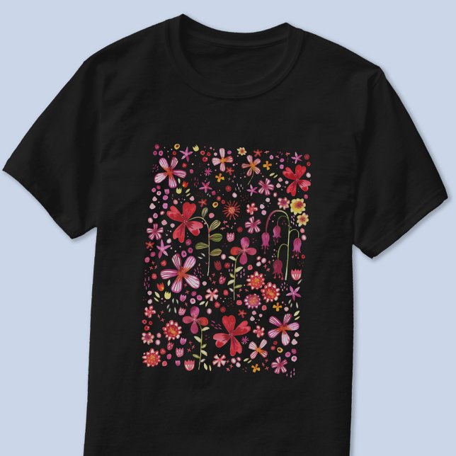 Modern Floral Watercolor T-Shirt (Watercolor floral modern t-shirt)