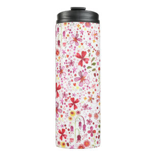 Modern Floral Watercolor Thermal Tumbler