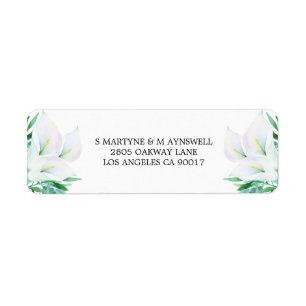 Modern Floral Watercolor White Calla Lily Wedding