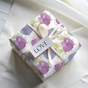 Modern Floral watercolor Wrapping Paper Sheet