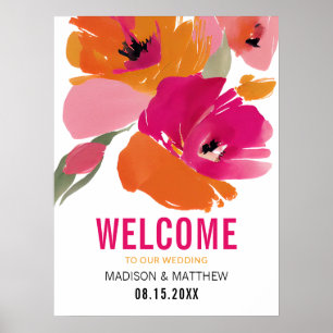 Modern Floral Wedding Digital Download Poster