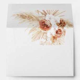 Modern Floral Wedding Envelope Liner, Pampas Grass
