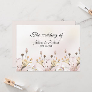 Modern Floral Wedding Guest Card