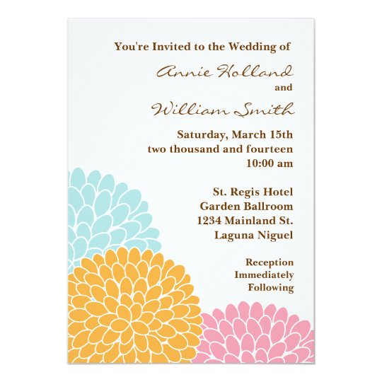 Modern Floral Wedding Invitation