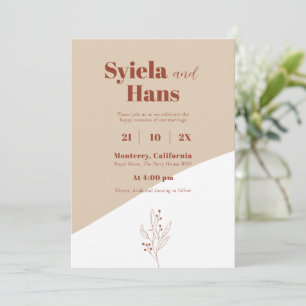 Modern floral wedding invitations