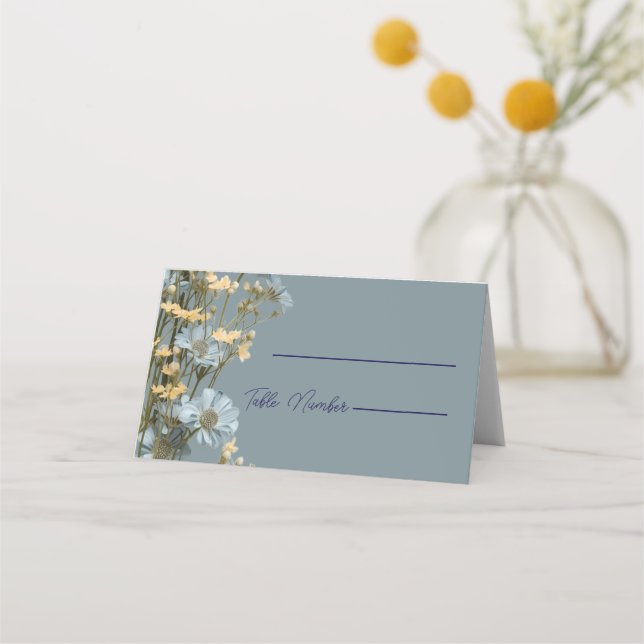 Modern Floral Wedding Place Cards (Front)