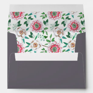 Modern Floral Wedding Pre-addressed Envelope