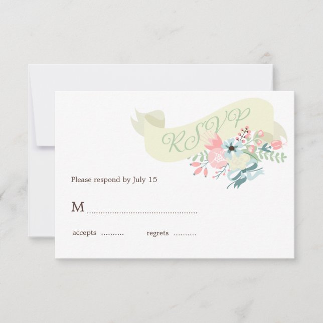 Modern Floral Wedding RSVP Response (Front)