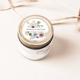 Modern Floral Wedding Sticker