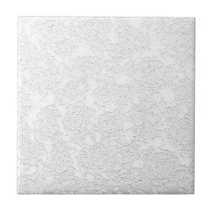 Modern Floral White Contemporary Pattern Tile