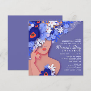 Modern Floral Women's Day Luncheon Celebration Invitation