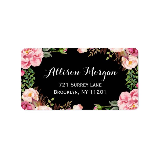 Modern Floral Wrapping Classy and Romantic Label (Front)