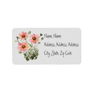Modern Floral Wreath Greetings Postage Label