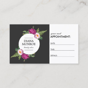 Modern Floral Wreath Salon Appointment Card