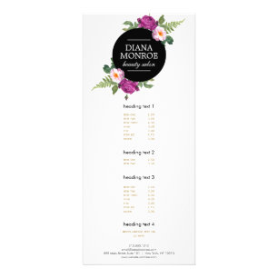 Modern Floral Wreath Salon Rack Card