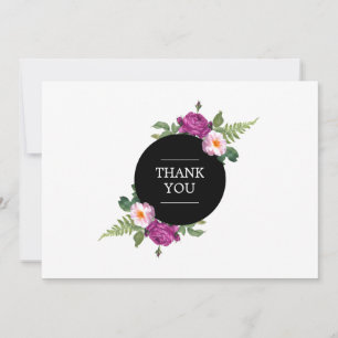 Modern Floral Wreath Thank You Card