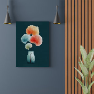 Modern Florals   Watercolor Hydrangeas (11" x 14") Canvas Print