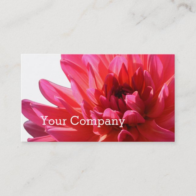 Modern Florist Event Stylist Pink Dahlia Flower Business Card (Front)