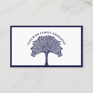 Modern Flourishing & Blooming Family Tree Business Card