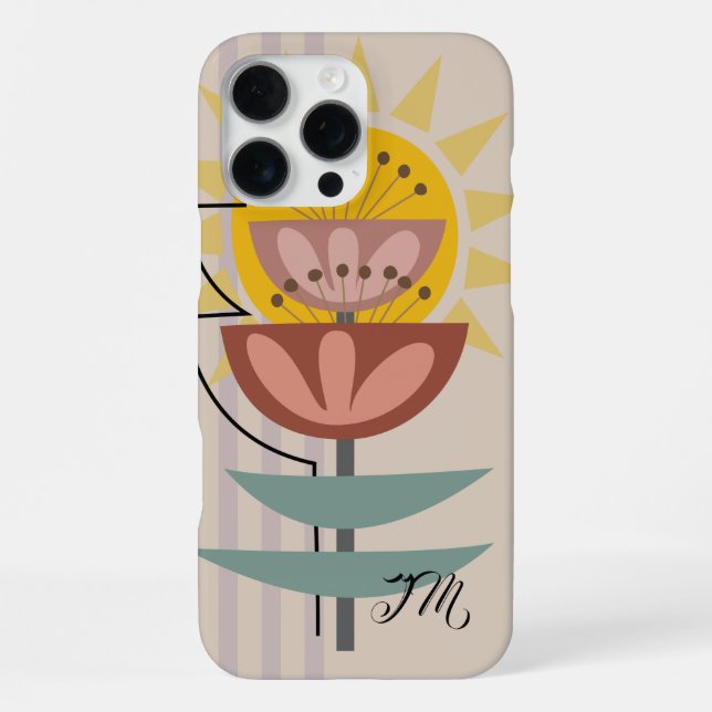 Modern flower and custom text iPhone case (Back)
