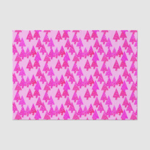 Modern flower Christmas trees - fuchsia pink Tissue Paper