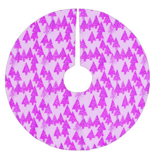 Modern flower Christmas trees - orchid Brushed Polyester Tree Skirt