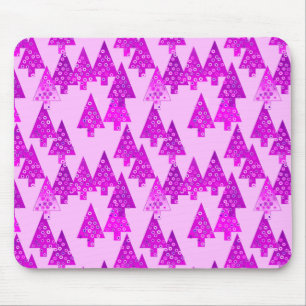 Modern flower Christmas trees - orchid Mouse Mat