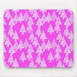 Modern flower Christmas trees - orchid pink Mouse Mat