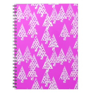 Modern flower Christmas trees - orchid pink Notebook